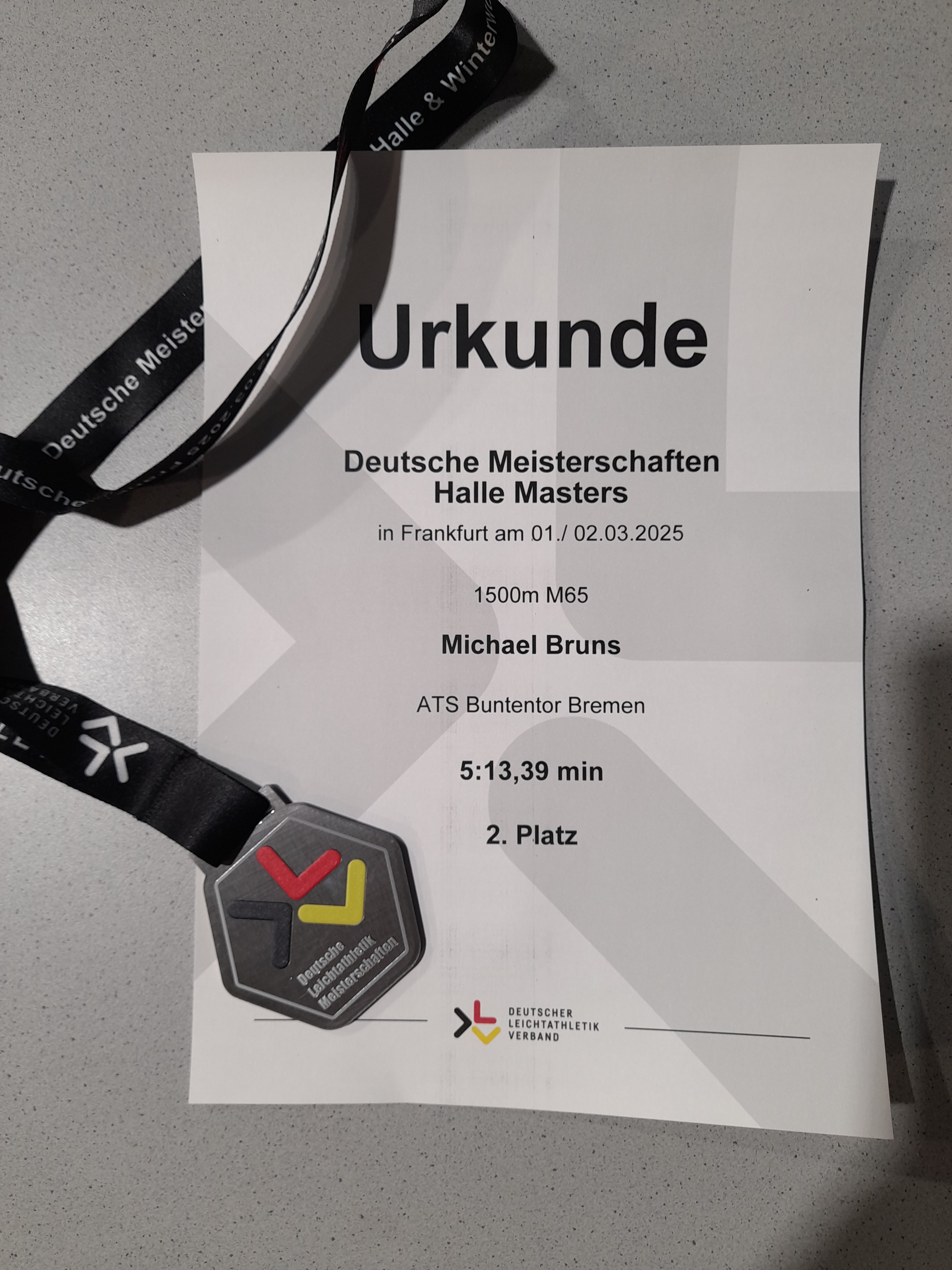 DM Halle Masters MB Urkunde